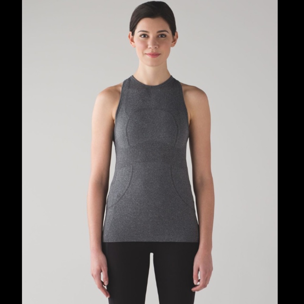 Lululemon Run Swiftly Tech Tank Heathered Black Size 6